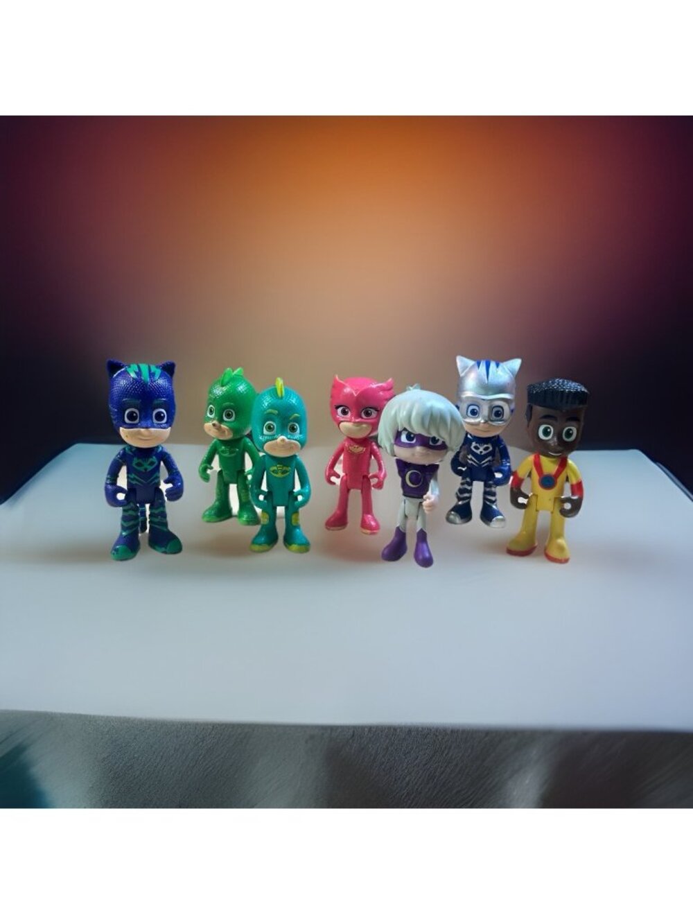 PJ Masks Figures Toy Lot Of 7  3" Newton Star Theo Luna Girl owlette Cat boy ++